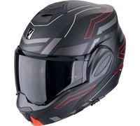 Scorpion EXO-Tech Evo Conquer, casco modular S male Mate Negro/Gris/Rojo