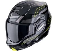 Scorpion EXO-Tech Evo Conquer, casco modular XL male Negro/Gris/Amarillo Neón