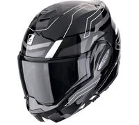 casco modular scorpion exo tech evo conquer - negro / blanco S