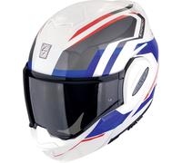 Scorpion EXO Tech Evo Furio Casco, blanco/rojo/azul, Talla M (57/58)