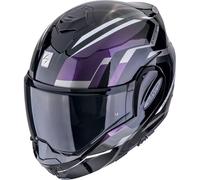 Scorpion EXO Tech Evo Furio Casco, negro-lila-plata, tamaño S para Hombres