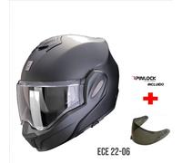 SCORPION EXO-TECH EVO PRO FIBRA NEGRO-PERLA MATE E22.06 PANTALLA NEGRA REGALO - Color: NEGRO, Talla: Talla XL