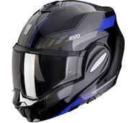 Scorpion EXO-Tech Evo Socius, casco modular M female Negro/Gris Oscuro/Azul Oscuro