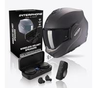 Scorpion Exo Tech NC Casco Pera Moto, Hombre, Antracita Mate , Talla XL + AIPODS Zero Cellular Line