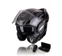 Scorpion Exo Tech NC Casco Pera Moto, Hombre, Conquer Negro Blanco , Talla M + AIRPODS Zero Cellular Line