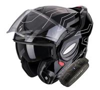 Scorpion Exo Tech NC Casco Pera Moto, Hombre, Conquer Negro Blanco , Talla M + INTERPHONE UCOM2R Cellular Line