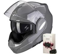 Scorpion Exo Tech NC Casco Pera Moto, Hombre, Nardo Grey, Gris Cemento, Talla XXL + INTERCOM Cardo Spirit