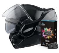 Scorpion Exo Tech NC Casco Pera Moto, Hombre, Negro Brillo, Talla S + INTERPHONE Spirit Cardo