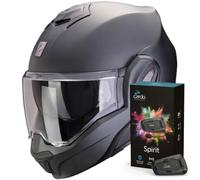 Scorpion Exo Tech NC Casco Pera Moto, Hombre, Negro Mate, Talla XXXL + interphone Cardo Spirit