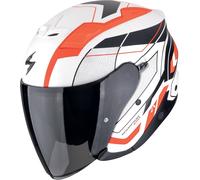 Scorpion EXO Z1 Vue Casco Jet, Blanco mate/negro/rojo, Talla XL (61/62)