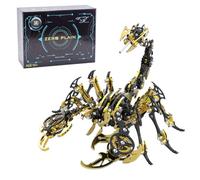 Scorpion King - Kit de rompecabezas de metal 3D, modelo de montaje de bricolaje, 220 piezas de escorpión mecánico de acero inoxidable, coleccionable negro y dorado para exhibición de escritorio