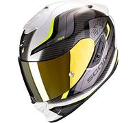 Scorpion NC Casco per Moto, Hombre, Blanco/Amarillo, M