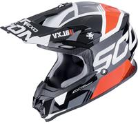 Scorpion VX-16 Evo Air Analog Casco de motocross, negro-blanco-rojo, tamaño XL para Hombres