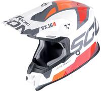 Scorpion VX-16 Evo Air Analog, casco de motocross XXL male Blanco/Naranja/Gris/Rojo