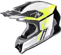 Scorpion VX-16 Evo Air Lignes Casco de motocross, negro-blanco-amarillo, tamaño S para Hombres