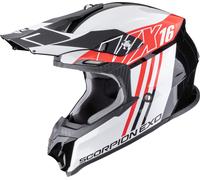Scorpion VX-16 Evo Air Lignes Casco de motocross, negro-blanco-rojo, tamaño S para Hombres
