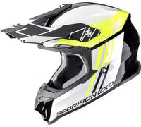Scorpion VX-16 Evo Air Lignes Casco de motocross, negro-blanco-amarillo, tamaño S para Hombres