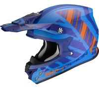 Scorpion VX-21 Air Urba Casco de Motocross, azul-naranja, tamaño L para Hombres