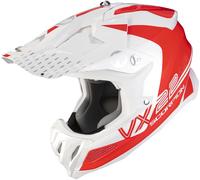 Scorpion VX-22 Air Ares Casco de motocross, blanco-rojo, tamaño S para Hombres