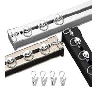 Scorrevole per Tende in Alluminio con Clip, Supporti Inclusi, Montaggio a Parete o Soffitto, so, 110 cm, Champagne - Perfetto per Decorare la Tua Casa