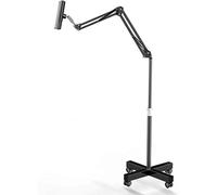 scosao Soporte de Suelo para iPad Altura Ajustable 28,3-59,4 Pulgadas, Soporte de Pie para Teléfono y Tablet con Ruedas, Compatible de 3,5 a 11 Pulgadas Smartphone, iPad,