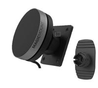 Scosche MagicMount Charge Elite Qi2 15W Cargador inalámbrico para coche, cargador de coche MagSafe con placa AMPS y adaptador adhesivo para salpicadero, soporte magnético para teléfono de coche para
