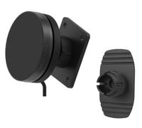 Scosche MagicMount Elite Qi2 Cargador inalámbrico MagSafe para coche, soporte magnético de 25 W para teléfono celular para coche con placa de montaje AMPS y adaptador adhesivo 3M para salpicadero