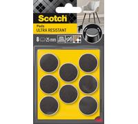 Scotch Almohadillas de Fieltro ultrarresistentes SP87A35, Adhesivas, Gris/Adhesivas, Blancas, Ø 25 mm, 8 Unidades
