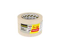 Scotch Basic - Cinta de enmascarar, 24 mm x 50 m, 3 unidades/paquete