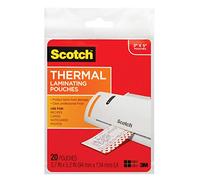 Scotch Bolsas de laminación térmica de alta calidad, 5 mil de grosor para mayor protección, paquete de 20 hojas de laminación de tamaño fotográfico, nuestra bolsa de laminación más duradera, 3.7 x 5.2