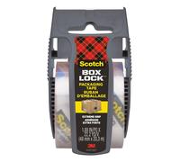 Scotch Box Lock Clear Packaging Tape, 48 mm x 20.3 m, 1 Roll with Dispenser, Shi