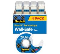 Scotch Brand Wall-Safe Tape, Standard Width, 3/4 x 650 pulgadas, 4 rollos (183-DM2)