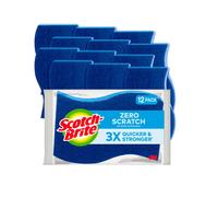 Scotch-Brite-Bite Zero Scrub Scrub Sponges 12 Cocina esponjas para lavar los platos y limpiar la cocina de la cocina y el bao sin esponja de coccin