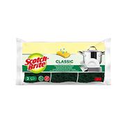 Scotch-Brite Classic - Esponja para Fregar, 3 esponjas por Paquete, para Limpieza de cazuelas de Hierro Fundido, Estufas, quemadores, Herramientas de jardín y Parrillas, Color Verde