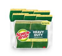 Scotch-Brite Esponja de fregado resistente, 6 esponjas de cocina diseñadas para desastres difíciles en la cocina que duran 3 veces más*, mejor para sartenes de hierro fundido y parrillas al aire libre