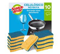 Scotch-Brite Estropajo celulósico no raya, 10 unidades - estropajo altamente absorbente ideal para tareas de limpieza cotidianas