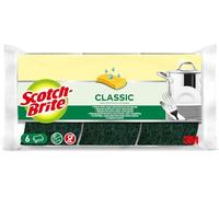 Scotch-Brite Estropajo Clásico de Cocina - Pack de 6 Esponjas Abrasivas con Alta Absorción - para Ollas, Sartenes y Limpieza Intensiva