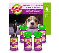 Scotch-Brite Rodillo Quitapelusas Super Adhesivo Para Pelo de Mascotas + 4 Recambios, 48 Hojas en un Rollo (240 Hojas en Total) - Extra Pegajoso