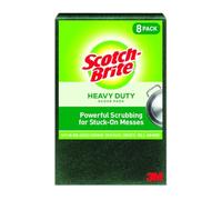 Scotch-Brite Scour Pad Almohadillas de Estropajo Resistentes, Hierro Fundido, Verde, 8 Pads, 8