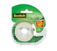 Scotch Cinta Adhesiva de Doble Cara - 1 Rollo de 12 mm x 33 m, Transparente - Adhesivo Permanente por Ambas Caras - Fuerte, Duradera y Segura para Fotos