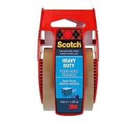 Scotch - Cinta adhesiva de embalaje extra resistente, habana, 48 mm x 20 m, 1 rollo en carrete manual/paquete