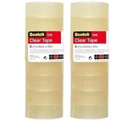Scotch Cinta Adhesiva Transparente, 8 Rollos, 19 mm x33 m, Cinta Adhesiva para Uso General para el Colegio, el Hogar y la Oficina (Paquete de 2)