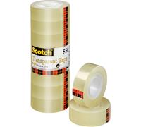 Scotch Cinta Adhesiva Transparente - 8 rollos - 19mm x 33m - Cinta Adhesiva para