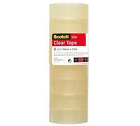 Scotch Cinta Adhesiva Transparente - 8 rollos - 19mm x 33m - Cinta Adhesiva para Uso General para el Colegio, el Hogar y la Oficina