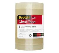 Cinta Adhesiva Scotch Transparente 19mmx66 Mt Paquete de 8 rollos