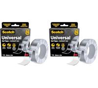 Scotch - Cinta de gel universal, 30 mm x 3 m, doble cara para aplicaciones multiusos y resistentes, cinta de montaje nano extraíble, transparente, resistente al agua, soporta hasta 9 kg (Paquete de 2)