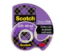 Scotch Cinta Mágica - 16 rollos de 19 mm x 33 m + dispensador plata con peso GRATIS - Cinta Adhesiva de Uso General para Reparación, Etiquetado y Sellado de Paquetes y Documentos