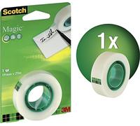 Scotch Cinta Mágica - 2 Rollos de 19 mm x 12 m con dispensador portátil + 3,2 m GRATIS - Cinta Adhesiva de Uso General para Reparación, Etiquetado y Sellado de Paquetes y Documentos