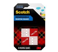 Scotch Cuadrados de montaje extraíbles, gris, 1 pulgada. x 1 pulgada, soporta hasta 1 libra. 16 cuadrados