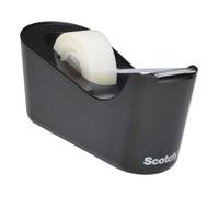 Scotch Dispensador de cinta adhesiva C18, negro rellenable con 1 rollo Scotch Magic 19 mm x 33 m